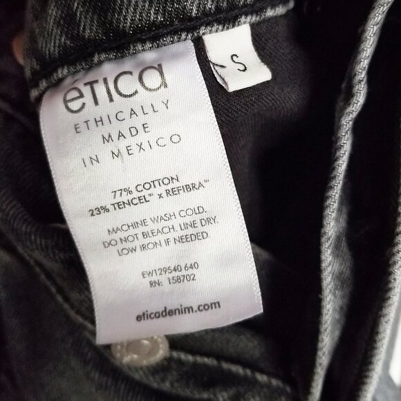 etica x Free People Stormy Skies Black/Washed Gray Lotta Denim Mini Dress S $228 - Picture 10 of 16